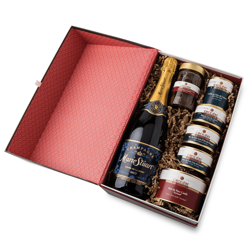 Coffret Prestige avec 2 Blocs de Foie Gras, Enchaud et Champagne
